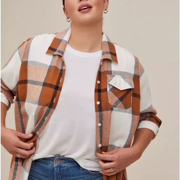 Torrid Cotton Long Line Shacket Size 2X - Picture 4 of 9